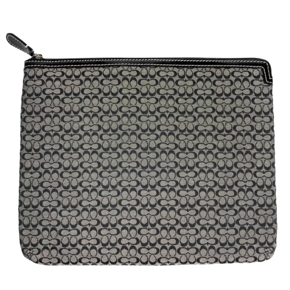 COACH Black & Gray Small C Vintage Canvas Padded iPad Tablet Sleeve Travel Case - Picture 1 of 13